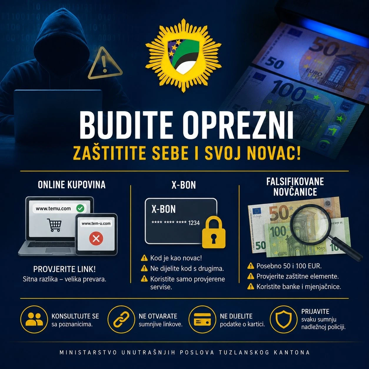 Uprava policije MUP TK - strani državljanin lišen slobode zbog krivičnog djela Iznude