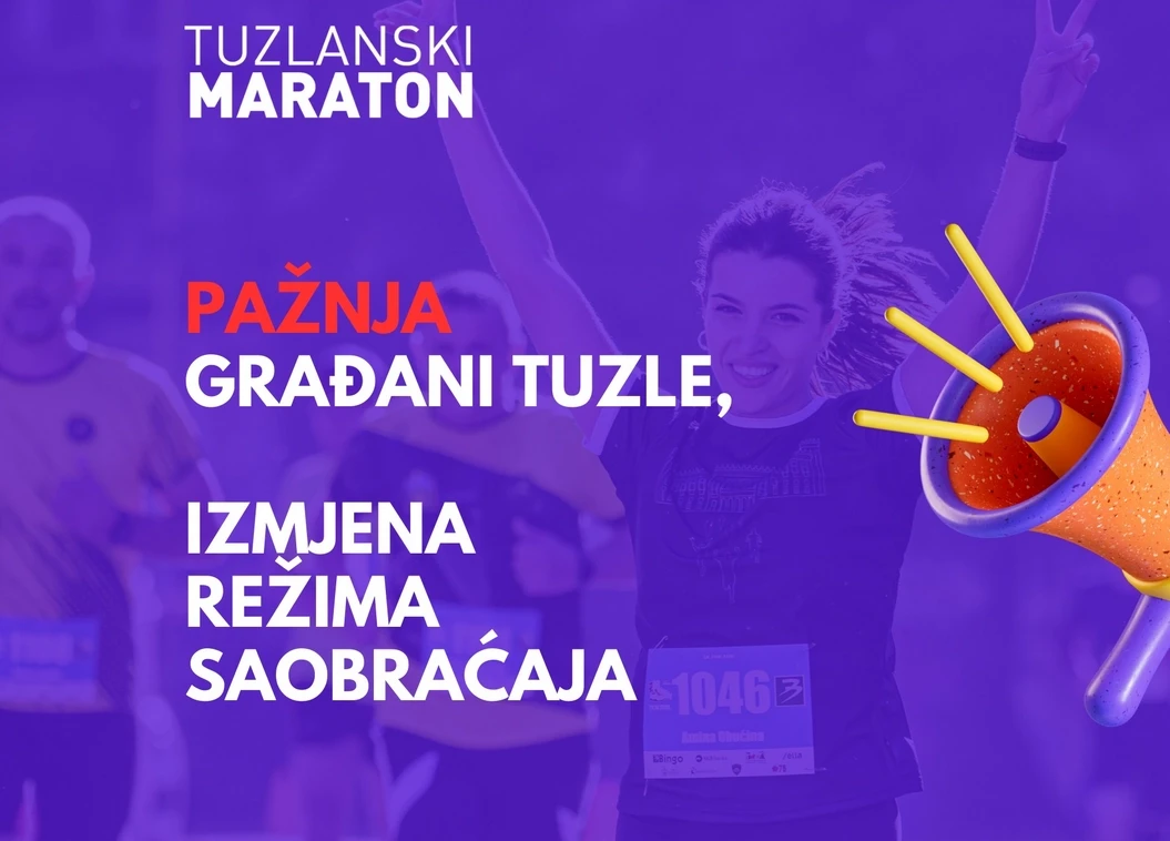 Obavijest – U nedjelju privremena obustava saobraćaja u Tuzli zbog maratona